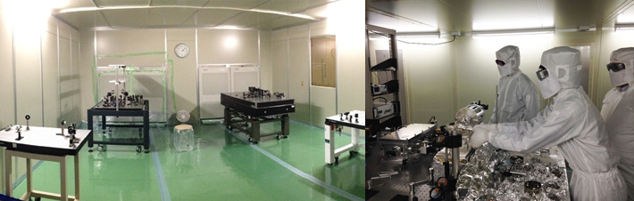 大岡山キャンパスの宗宮研究室内につくられた実験装置